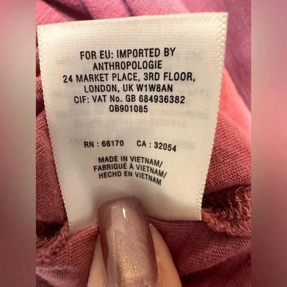 Akemi + Kin Anthropologie Berry Pink Square Neck T-shirt Blouse Top - Picture 7 of 7